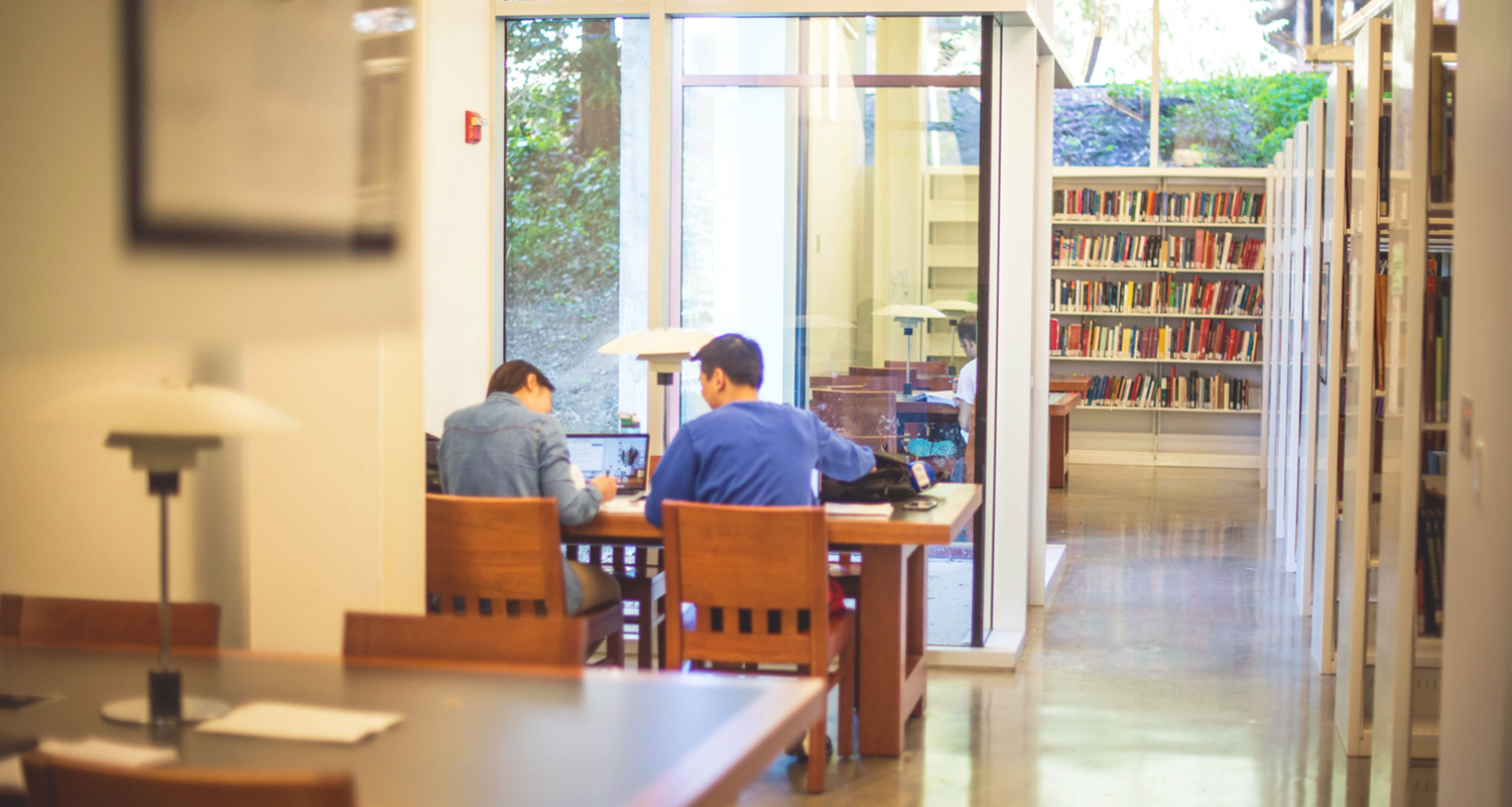 Visitors study in the Music Library