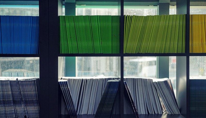 Books on a shelf