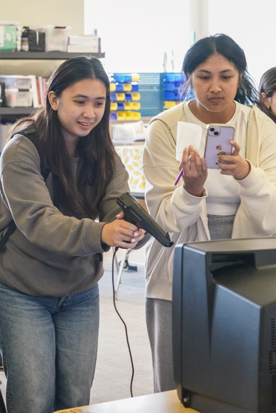 students play a video game 