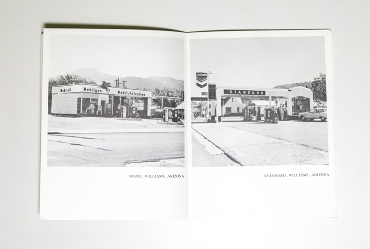 An overhead image of the artist book "Twentysix Gasoline Stations" 