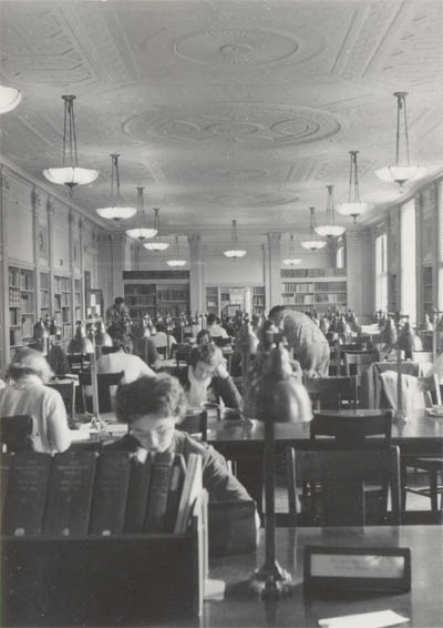 photograph: Reading room 1950s, view from rear