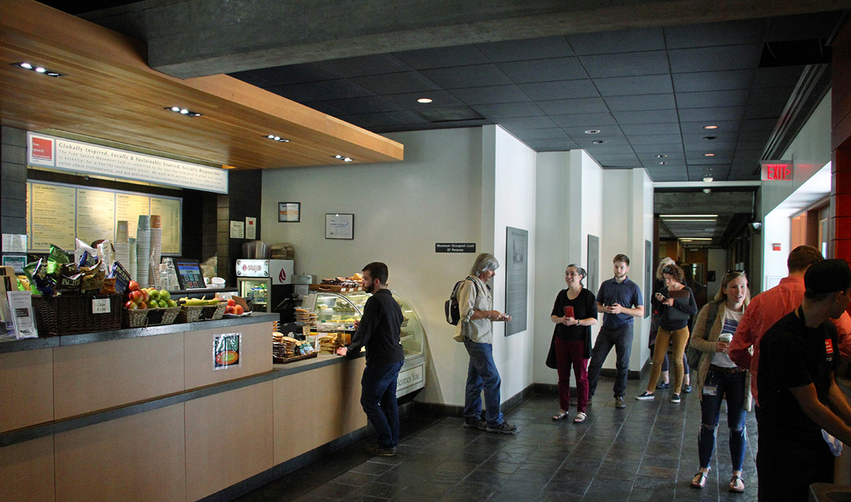 Patrons ordering at FSM cafe