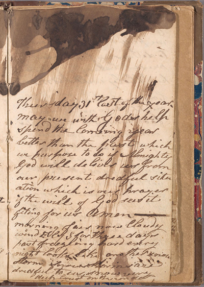 A page from the handwritten diary