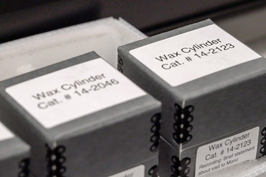 Wax cylinders in Moffitt Library