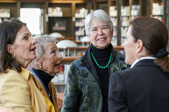 Chancellor talks with guests