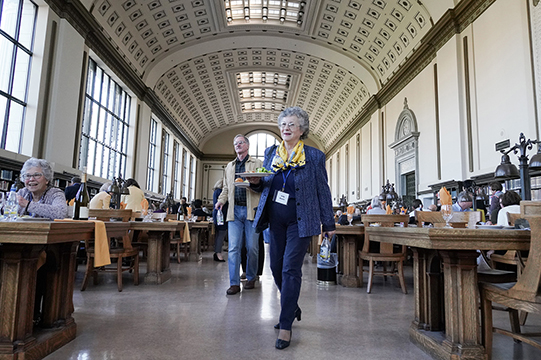 Guests enter the Reading Room for lunch