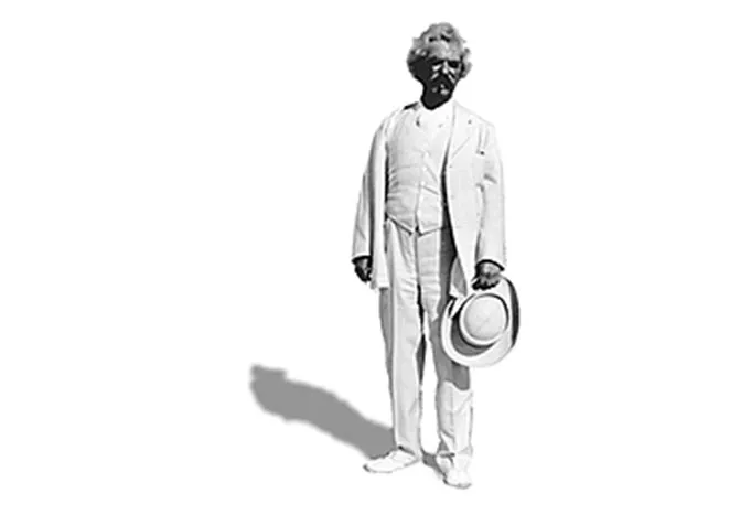 Mark Twain on white background